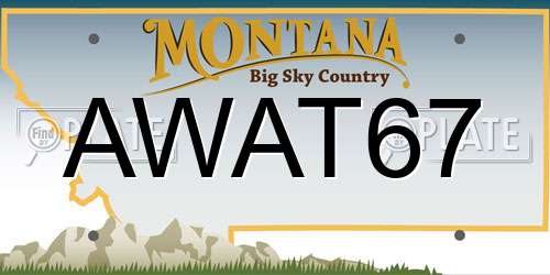 AWAT67 Montana License Plate