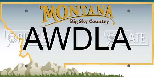 AWDLA Montana License Plate