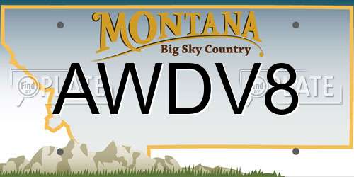 AWDV8 Montana License Plate