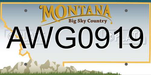 AWG0919 Montana License Plate