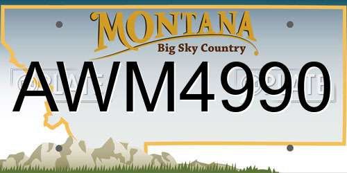 AWM4990 Montana License Plate
