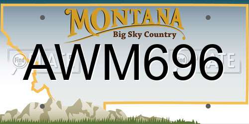 AWM696 Montana License Plate