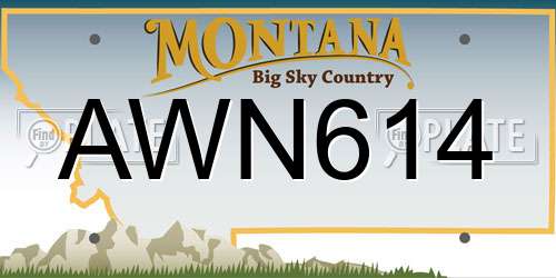 AWN614 Montana License Plate