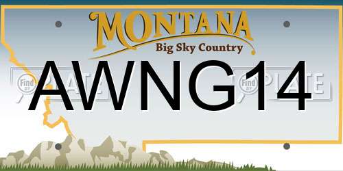 AWNG14 Montana License Plate