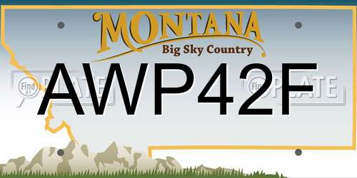 AWP42F Montana License Plate