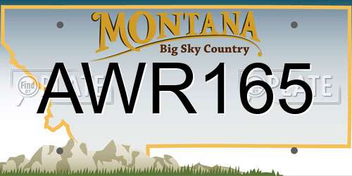 AWR165 Montana License Plate