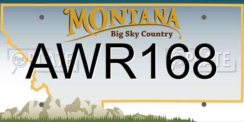 AWR168 Montana License Plate