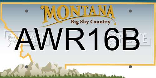 AWR16B Montana License Plate