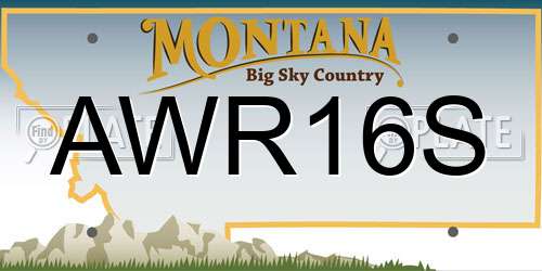 AWR16S Montana License Plate