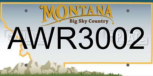 AWR3002 Montana License Plate