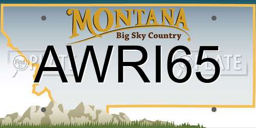 AWRI65 Montana License Plate