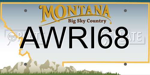 AWRI68 Montana License Plate