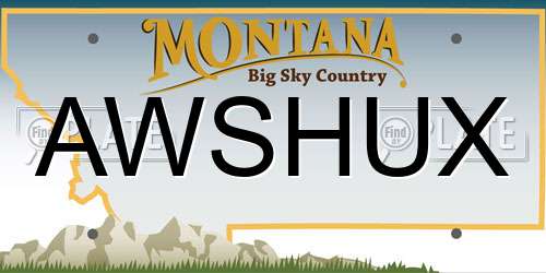 AWSHUX Montana License Plate