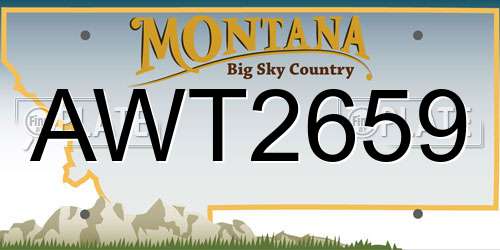 AWT2659 Montana License Plate