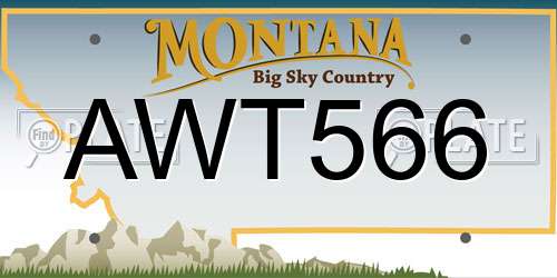 AWT566 Montana License Plate