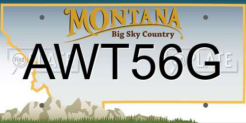 AWT56G Montana License Plate