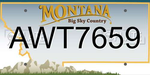 AWT7659 Montana License Plate
