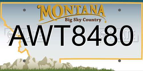 AWT8480 Montana License Plate
