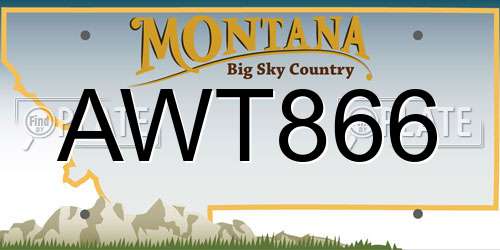AWT866 Montana License Plate