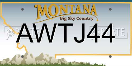 AWTJ44 Montana License Plate