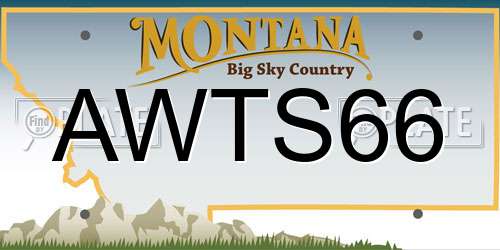 AWTS66 Montana License Plate