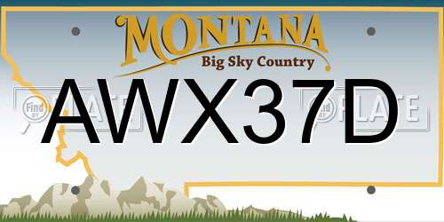 AWX37D Montana License Plate