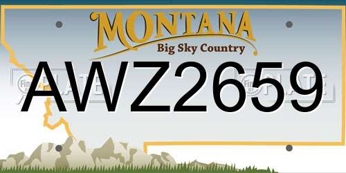 AWZ2659 Montana License Plate