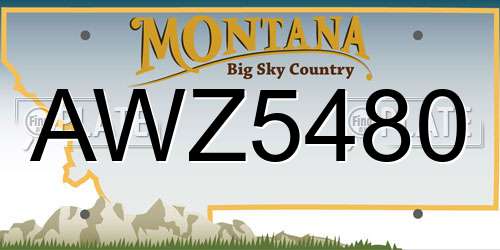 AWZ5480 Montana License Plate