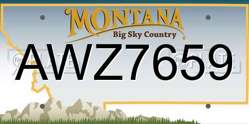 AWZ7659 Montana License Plate