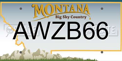 AWZB66 Montana License Plate