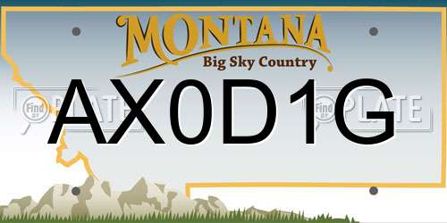 AX0D1G Montana License Plate