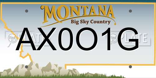 AX0O1G Montana License Plate