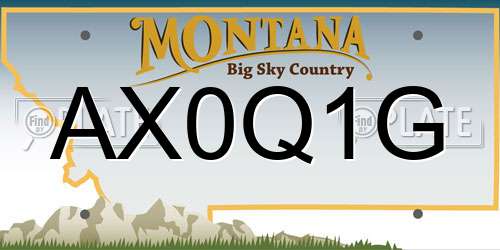 AX0Q1G Montana License Plate