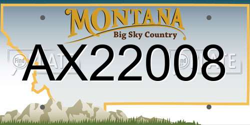 AX22008 Montana License Plate