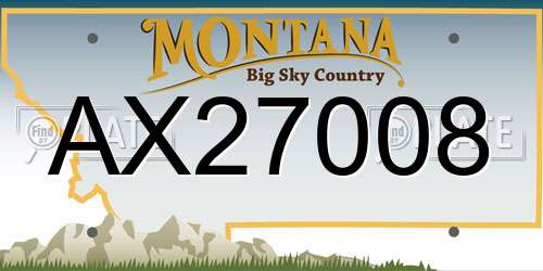 AX27008 Montana License Plate