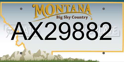 AX29882 Montana License Plate