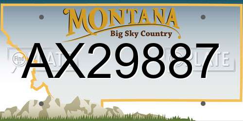 AX29887 Montana License Plate