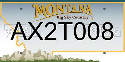 AX2T008 Montana License Plate
