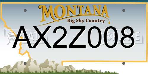 AX2Z008 Montana License Plate