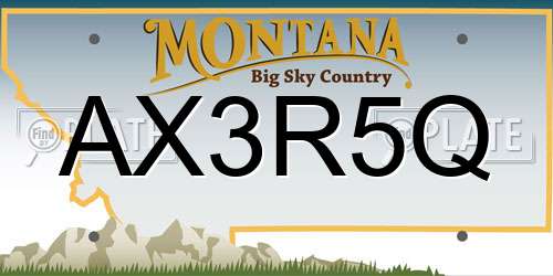 AX3R5Q Montana License Plate