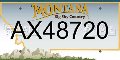 AX48720 Montana License Plate