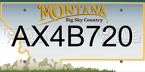 AX4B720 Montana License Plate