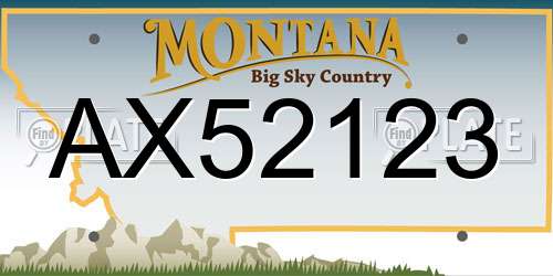 AX52123 Montana License Plate
