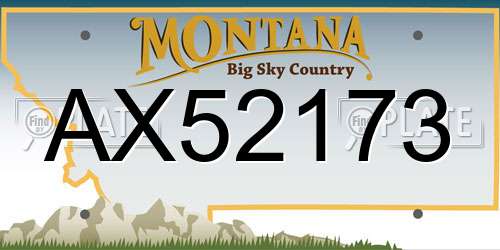 AX52173 Montana License Plate