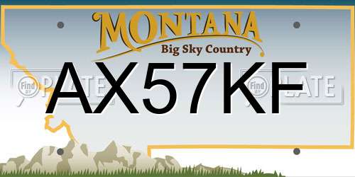 AX57KF Montana License Plate