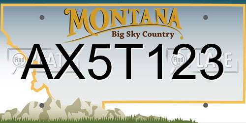 AX5T123 Montana License Plate