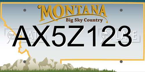 AX5Z123 Montana License Plate