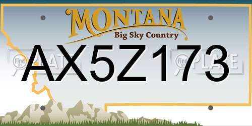 AX5Z173 Montana License Plate