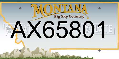AX65801 Montana License Plate