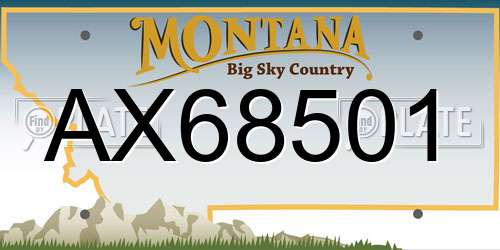 AX68501 Montana License Plate